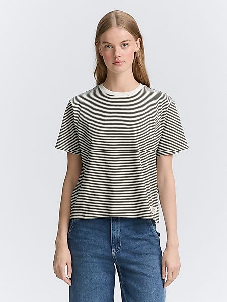 TOM TAILOR Denim T-Shirt mit Streifen Muster günstig online kaufen