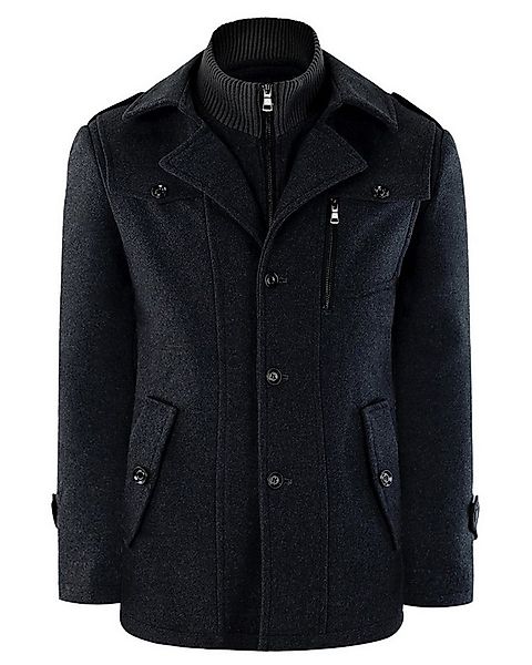 Allthemen Kurzmantel Herren Wollmix Mantel mit abnehmbarem Reverskragen günstig online kaufen