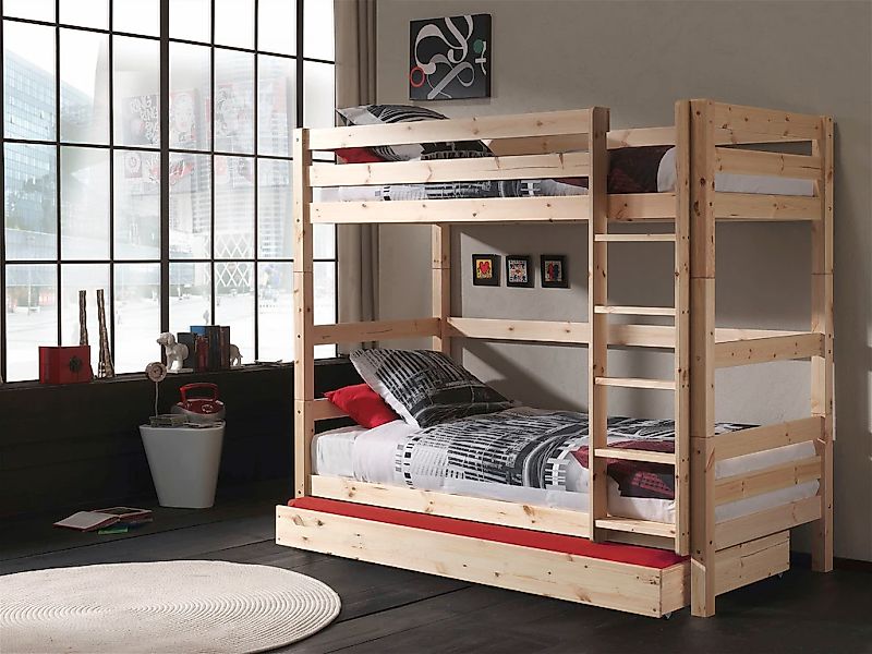 Vipack Etagenbett "Pino, inkl. Rolllattenrost, Leiter und Absturzschutz", ( günstig online kaufen