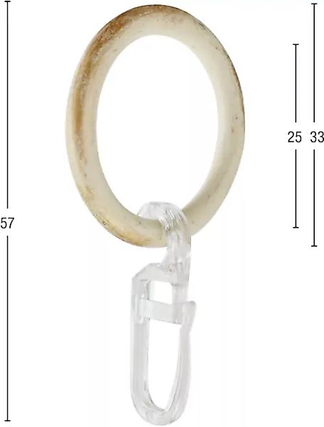 GARESA Gardinenring »Ring mit Haken«, (20 St.), für Durchmesser bis 16 mm, günstig online kaufen