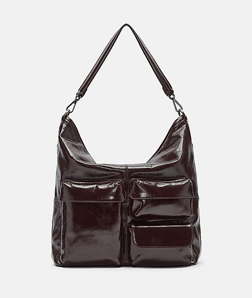 Liebeskind Berlin Schultertasche Hobo, Geräumige Hobo-Bag aus glänzendem Ri günstig online kaufen