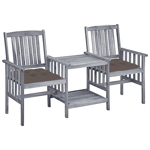 vidaXL Gartenstühle mit Teetisch und Kissen Massivholz Akazie 3061325 günstig online kaufen
