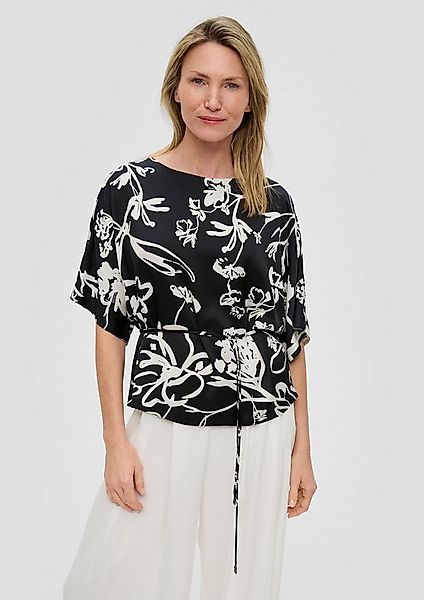 s.Oliver Kurzarmbluse Bluse Bluse mit Stoffbindegürtel günstig online kaufen