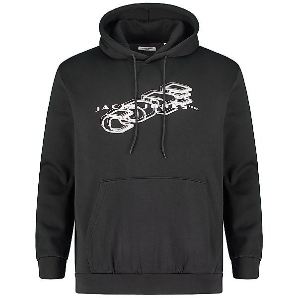 Jack&Jones Hoodie mit Label-Print Farbe schwarz Größe: 5XL günstig online kaufen