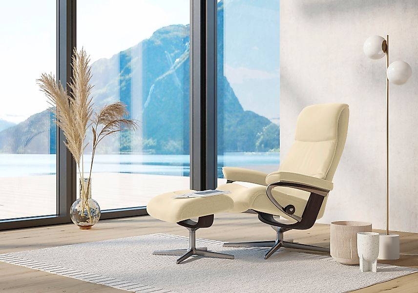 Stressless "View" Set, Relaxsessel mit Hocker, mit Hocker, mit Cross Base, günstig online kaufen