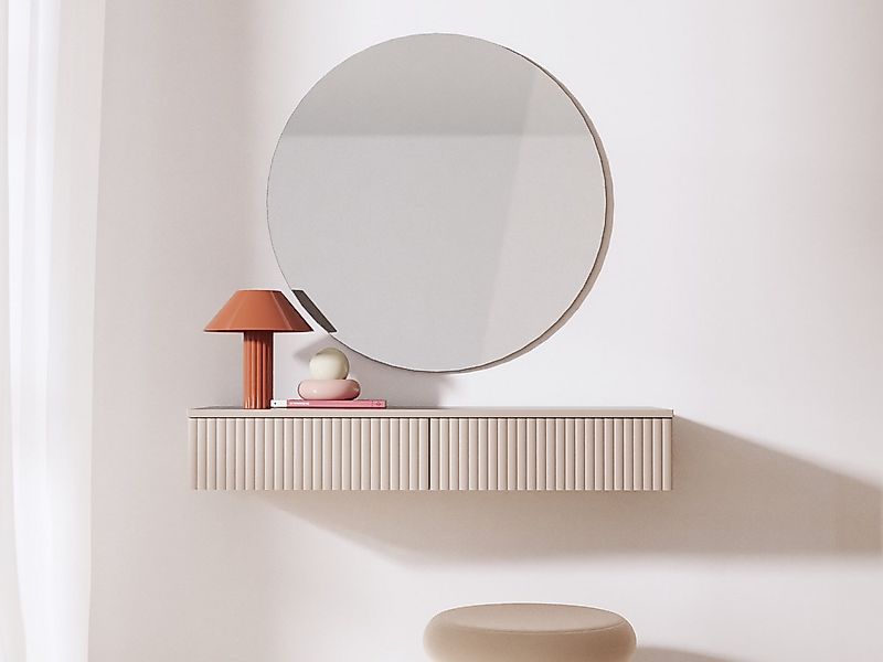 Beautysofa Schminktisch Soft Hängend, Rillenfronten & Push-to-Open-System ( günstig online kaufen