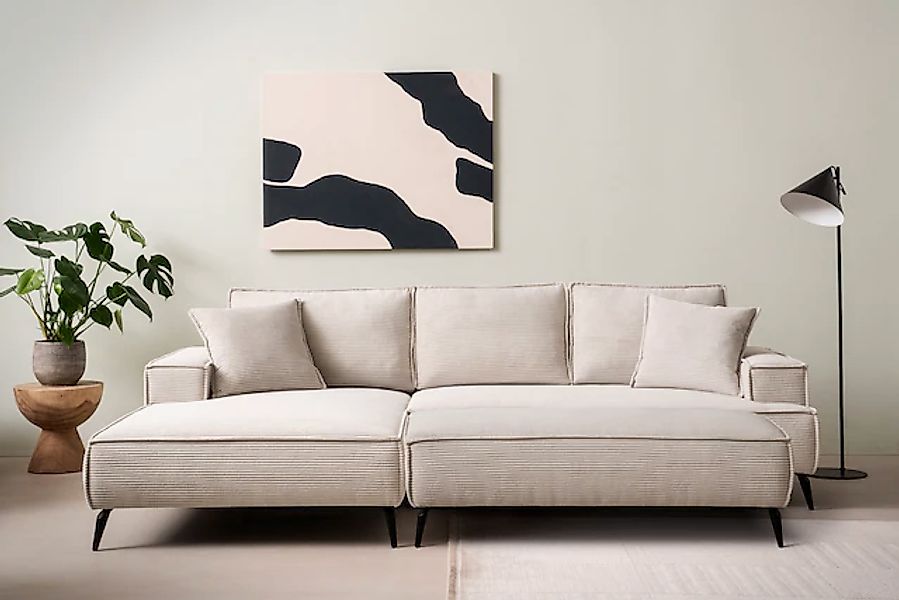 Home affaire Sitzgruppe »TVINNU, Polsterecke L-Form, Schlaffunktion, mit Ho günstig online kaufen