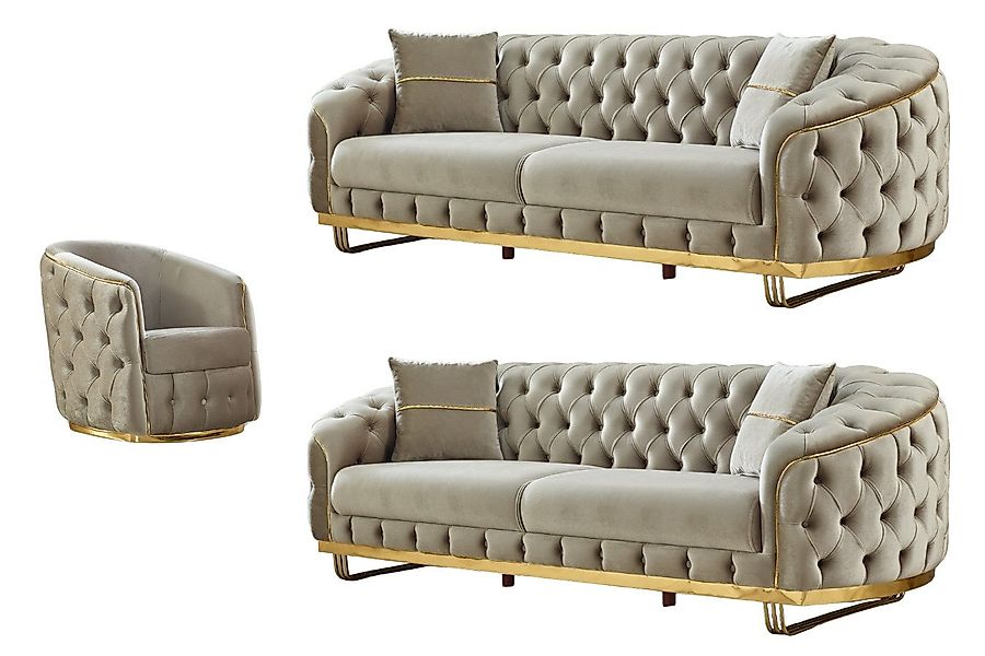 Villa Möbel Polstergarnitur Fairy, (Set, Set besteht aus: 3 Sitzer+3 Sitzer günstig online kaufen