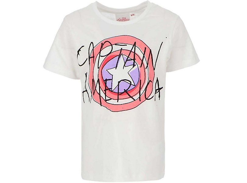 The AVENGERS T-Shirt Avengers T-Shirt in Weiß Captain America Superhelden S günstig online kaufen