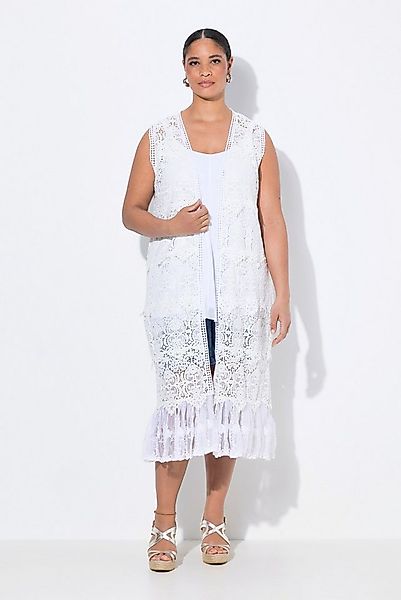 MIAMODA Sommerjacke Weste längere Form Spitze mit Stickerei günstig online kaufen