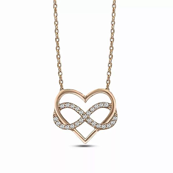 dKeniz Kettenanhänger "925/- Sterling Silber rosévergoldet Infinity Herzket günstig online kaufen