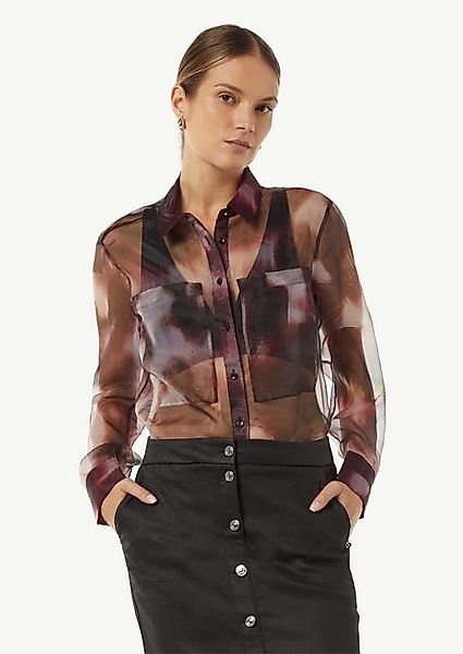 Comma Langarmbluse Transparente Hemdbluse aus Organza günstig online kaufen