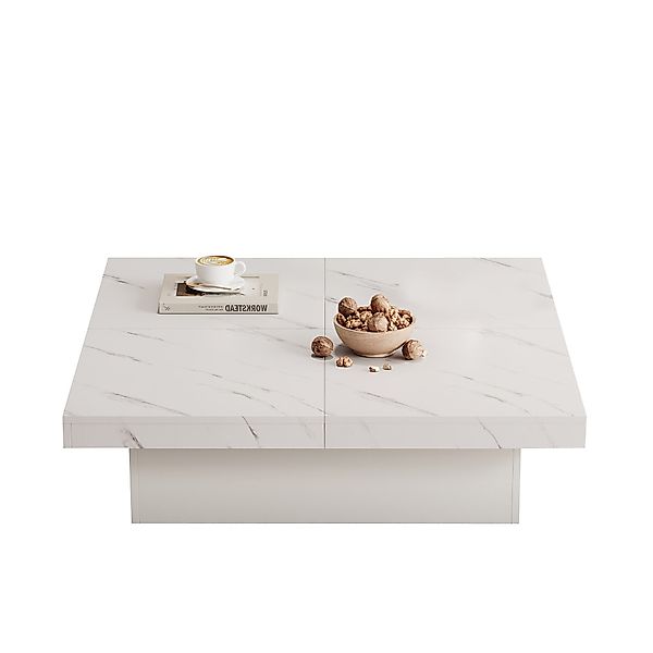 REDOM Couchtisch Quadratischer Couchtisch mit Marmor-Optik günstig online kaufen