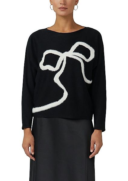 s.Oliver BLACK LABEL Strickpullover mit Intarsien Schleife günstig online kaufen