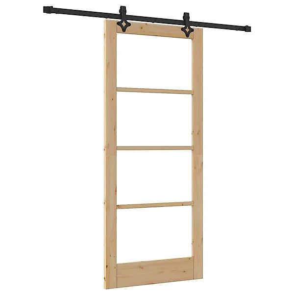 vidaXL Schiebetür ORKDAL Braun 86 x 198,5 cm Holz und Metall 3332171 günstig online kaufen