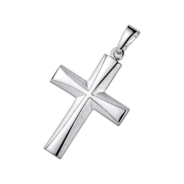 Materia Kettenanhänger Kreuz Silber satiniert KA-22-Silber, günstig online kaufen