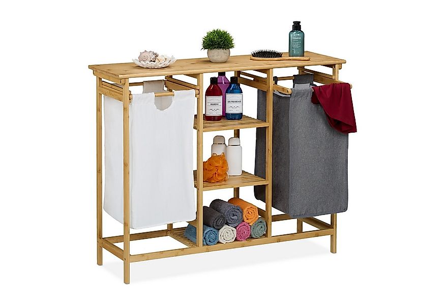 relaxdays Wäschekorb Wäschekorbregal mit 4 Ablagen (1 St) günstig online kaufen