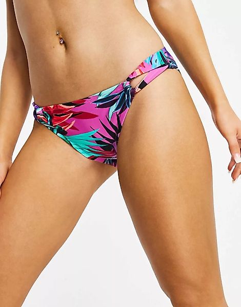 Figleaves – Bunte Bikinihose "Bahama Palm" mit seitlicher Schnürung-Mehrfar günstig online kaufen
