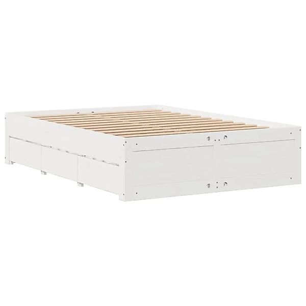 vidaXL Massivholzbett ohne Matratze mit Schubladen Weiß 140x200 cm 3308805 günstig online kaufen