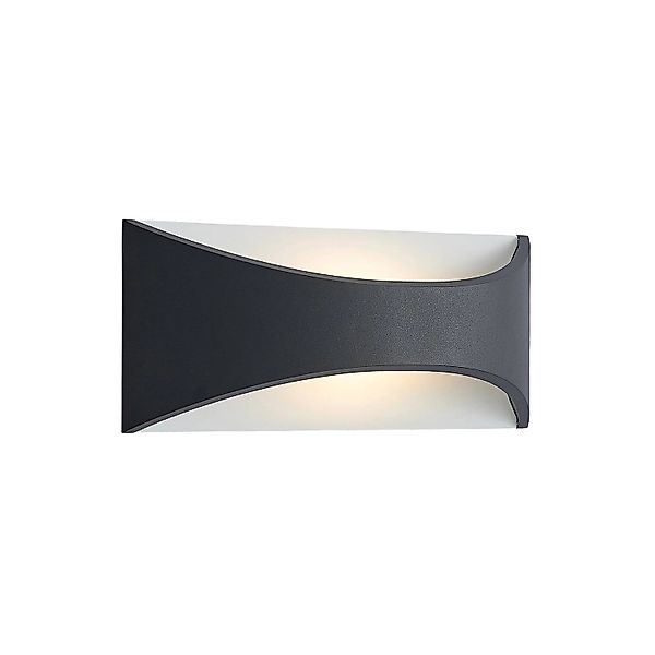 Lindby LED Wandleuchte Außen Mathea 9915001 Modern in Schwarz aus Aluminium günstig online kaufen