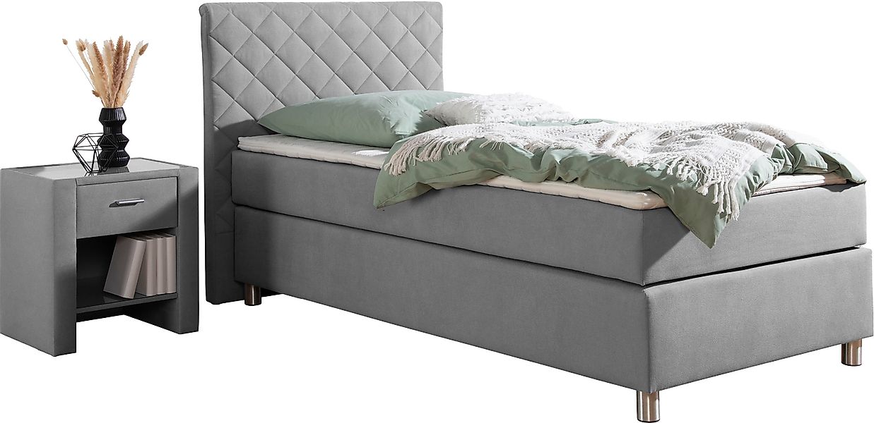 Leonique Boxspringbett »Bernard, in verschiedenen Breiten«, inkl. Topper, M günstig online kaufen