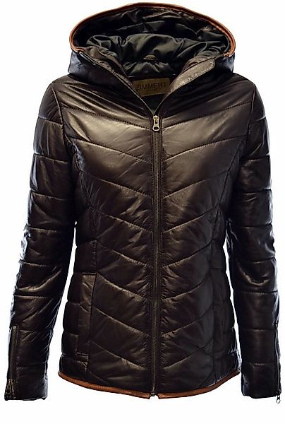 Zimmert Leather Lederjacke Luccy Damen, Steppjacke, Kapuze, Dunkel Rot, Bra günstig online kaufen