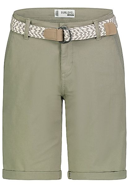 SUBLEVEL Bermudas Mit Gürtel, aufgeschlagener Saum, knopfbare Gesäßtaschen günstig online kaufen