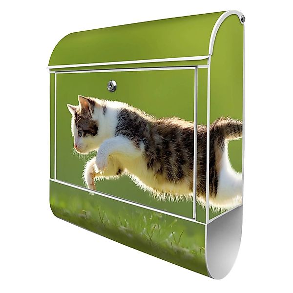 Banjado Design Briefkasten Weiß Pulverbeschichtet 39x47x14cm 2 Schlüssel Mi günstig online kaufen