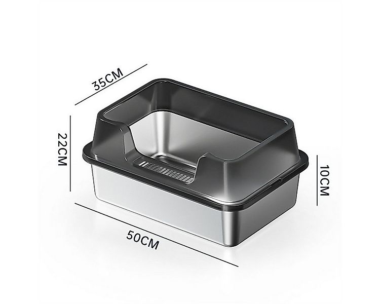 GarveeMore Katzentoilette Geschlossene Edelstahl Katze Müll Box mit Deckel günstig online kaufen