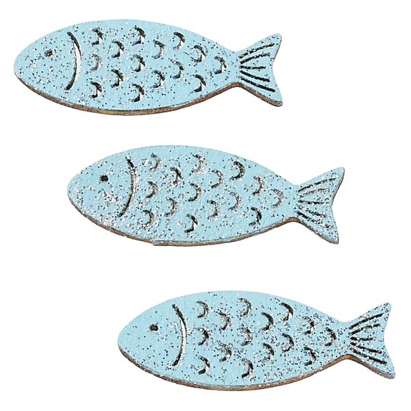 DekoTown Streudeko 12 flache Holzfische, 4 günstig online kaufen