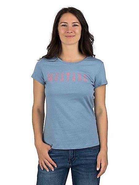 MUSTANG T-Shirt Damen Logo Printshirt Alexia C Logo Slim Fit (1-tlg) Basic günstig online kaufen