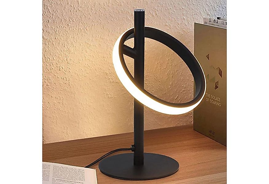 Nettlife LED Nachttischlampe LED Tischleuchte Schwarz Drehringe runde Form, günstig online kaufen