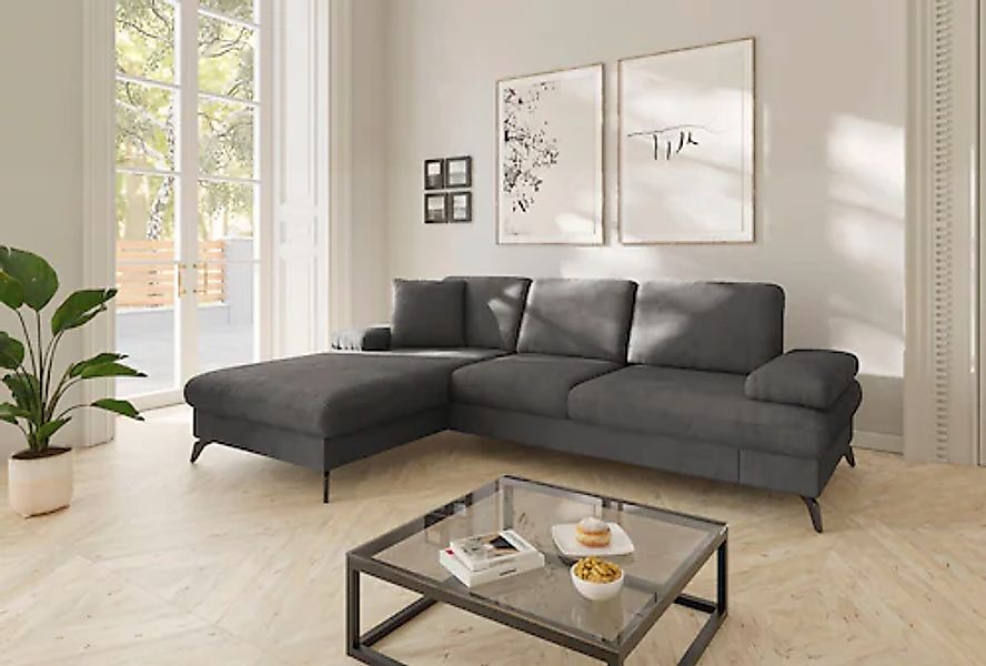 sit&more Ecksofa »Morris Jubi L-Form, B: 247 cm« mit Armteilfunktion & 1 Zi günstig online kaufen