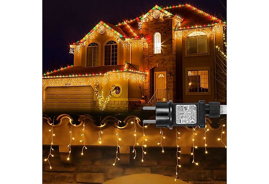 Rosnek Lichtervorhang 31V, 5-15M, 8 Modi, Timer, für Weihnachten Dach Fenst günstig online kaufen