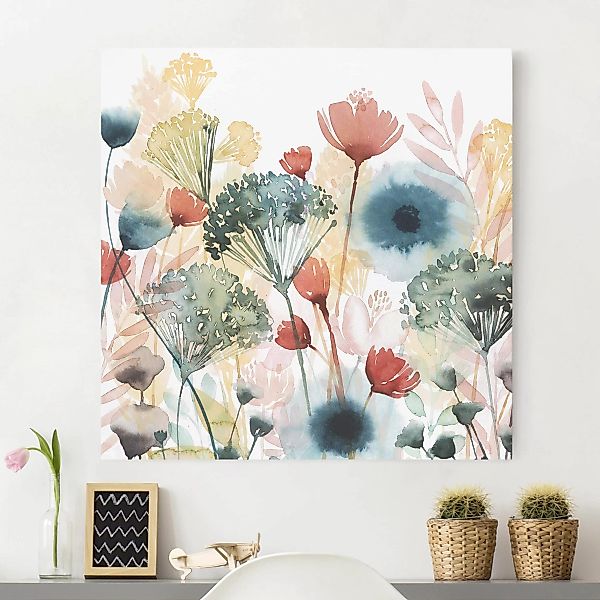 Leinwandbild Blumen - Quadrat Wildblumen im Sommer I günstig online kaufen