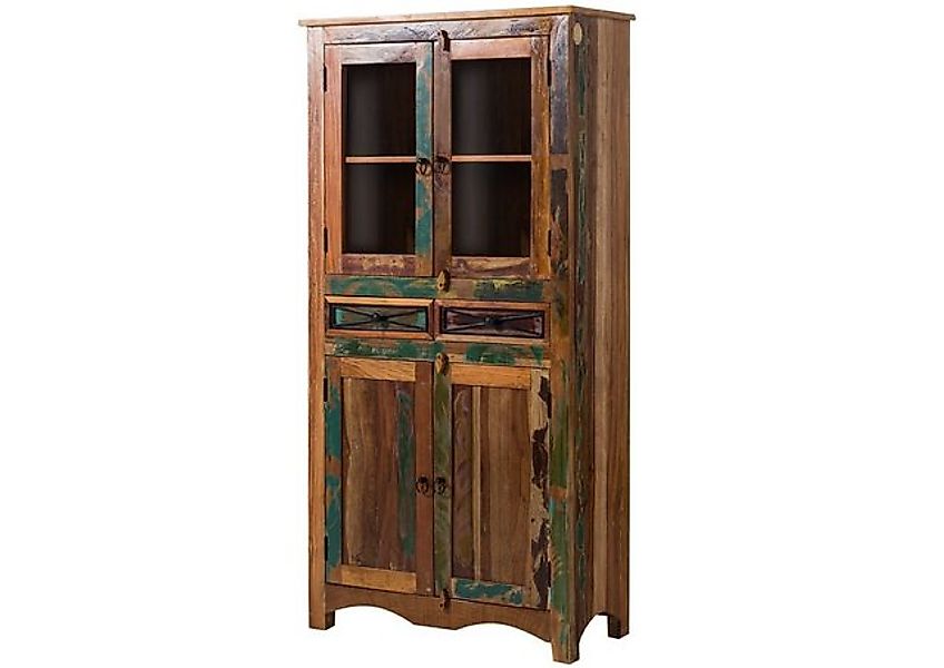 Massivmoebel24 Standvitrine #08 (Vitrine Altholz 90x40x180 günstig online kaufen