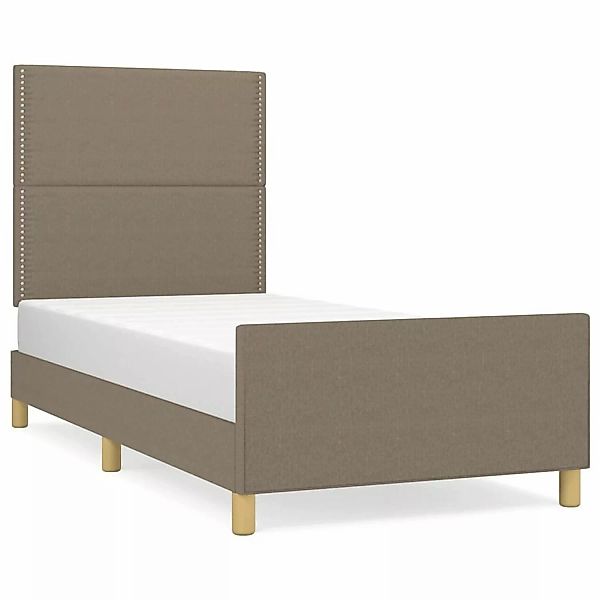 vidaXL Bettgestell mit Kopfteil Taupe 100x200 cm Stoff Modell 31398856 günstig online kaufen