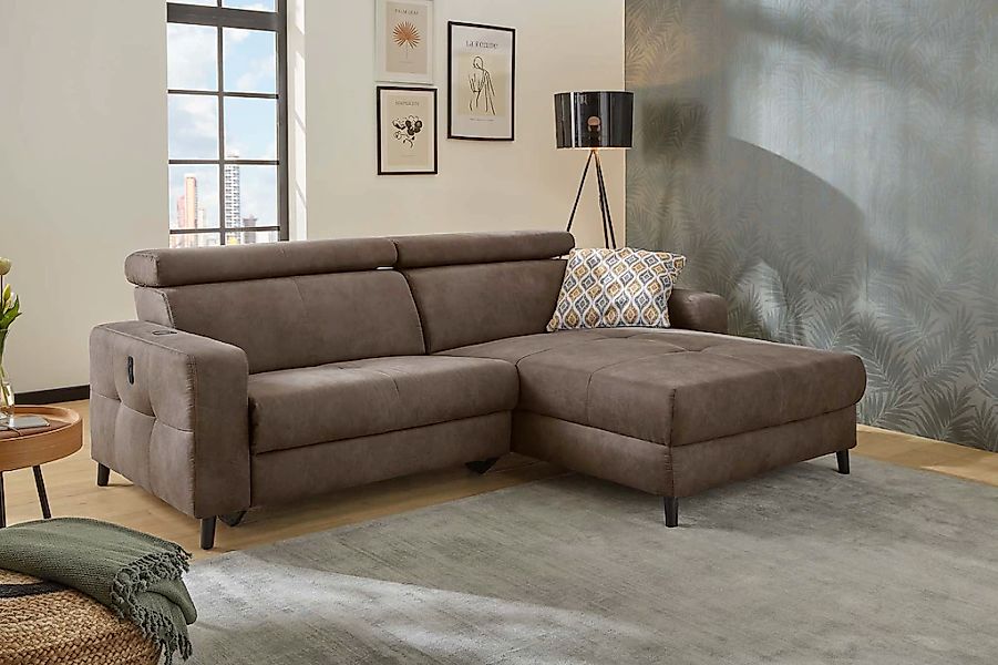Jockenhöfer Gruppe Ecksofa "Doppio L-Form mit elektromotorischer Relaxfunkt günstig online kaufen