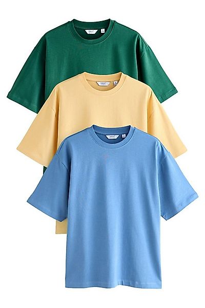 Next T-Shirt Schwere Relaxed Fit T-Shirts im 3er Pack (3-tlg) günstig online kaufen