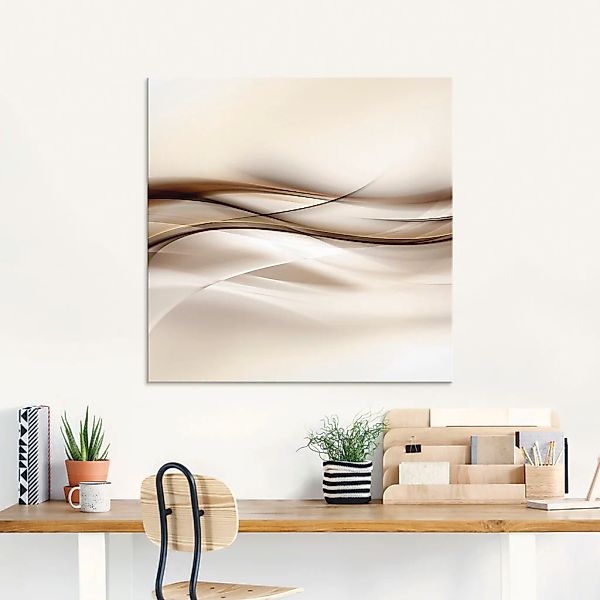 Artland Glasbild "Braune abstrakte Welle" Muster 1 Stk. tlg. günstig online kaufen