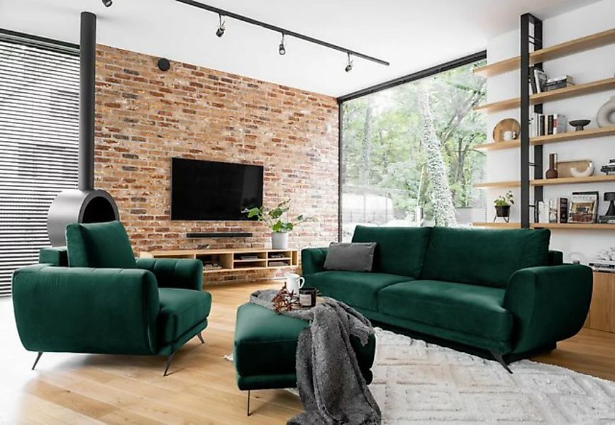 Best for Home Polstergarnitur Megis Soft, (Set, 3-tlg., 3er-Sofa mit Schlaf günstig online kaufen