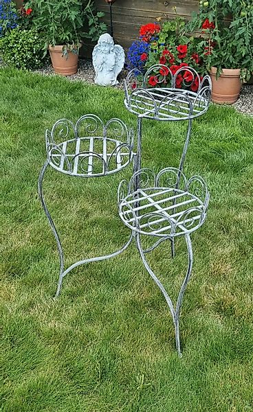 Ambiente Haus Blumenhocker »Blumenständer in grau (H) 70cm«, (1 St.) günstig online kaufen
