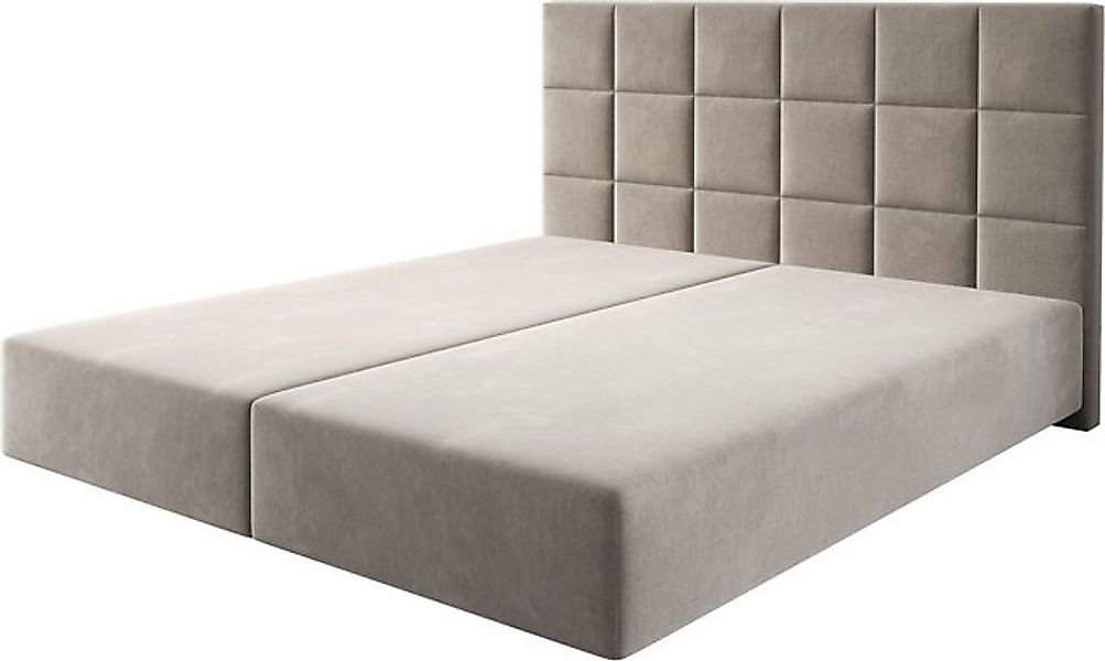 DELIFE Boxspringbett Dream-Fine, Mikrofaser Beige 180x200 cm günstig online kaufen