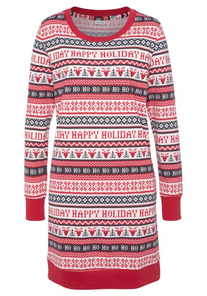 LASCANA Nachthemd mit winterlichem Druck günstig online kaufen