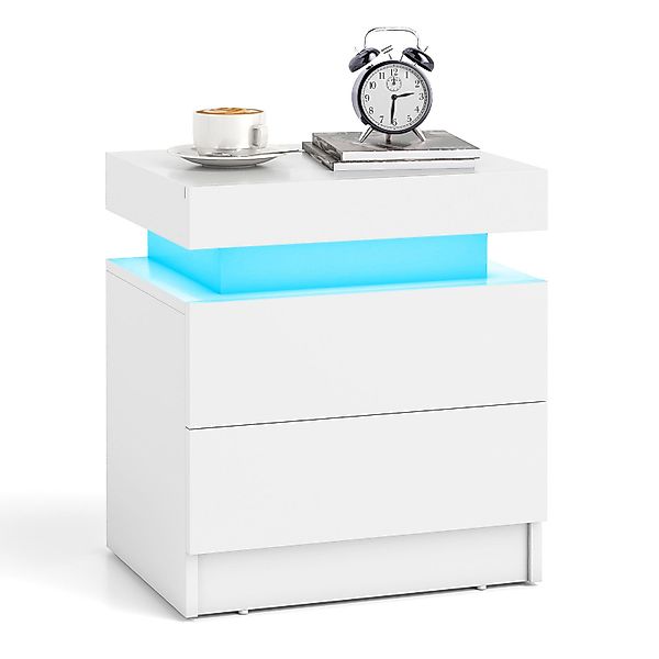 COSTWAY Nachttisch (1-St), LED, mit 2 günstig online kaufen