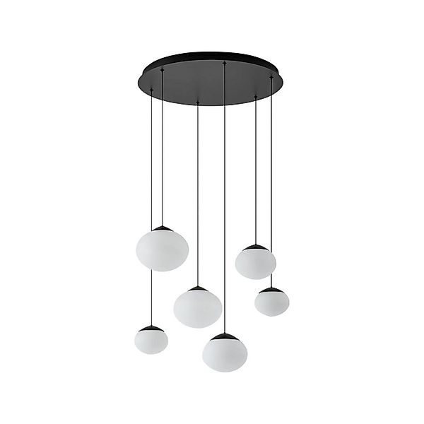 Lucande LED Pendelleuchte Tivar 10041617 Dimmbar Modern in Schwarz aus Glas günstig online kaufen