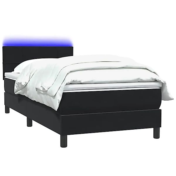 vidaXL Boxspringbett mit Matratze & LED Schwarz 90x220 cm Samt 3316913 günstig online kaufen