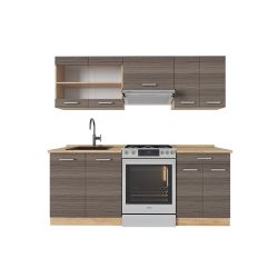 Vicco Küchenzeile R-Line, Edelgrau/Goldkraft Eiche, 200 günstig online kaufen