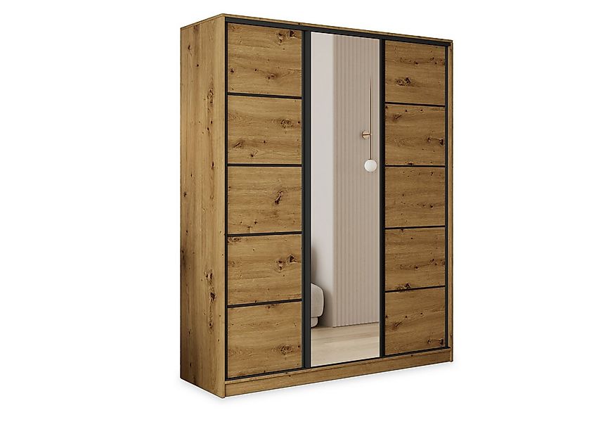 Masseno Schwebetürenschrank PINA Kleiderschrank mit Spiegel und Schubladen günstig online kaufen