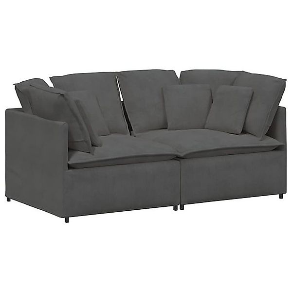 vidaXL Sofa Modulares Sofa mit Kissen Cordstoff Dunkelgrau günstig online kaufen